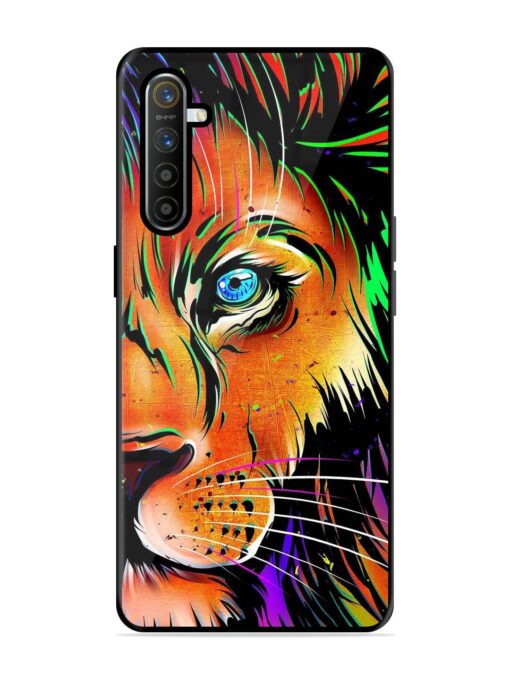 Colorful Lion Design Glossy Metal TPU Phone Cover for Realme X2 Zapvi