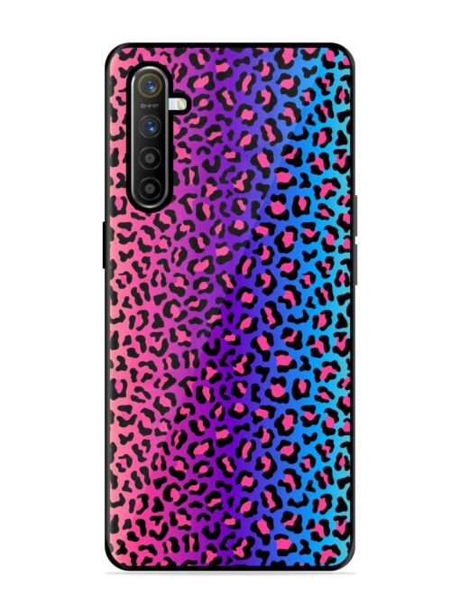 Colorful Leopard Seamless Glossy Metal Phone Cover for Realme X2