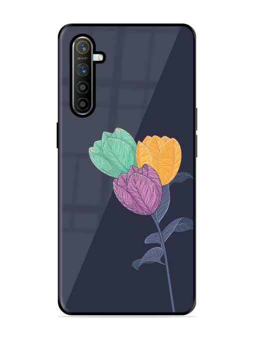 Flower Vector Glossy Metal Phone Cover for Realme X2