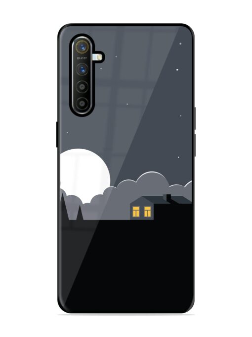 Full Moon Vector Art Glossy Metal Phone Cover for Realme X2