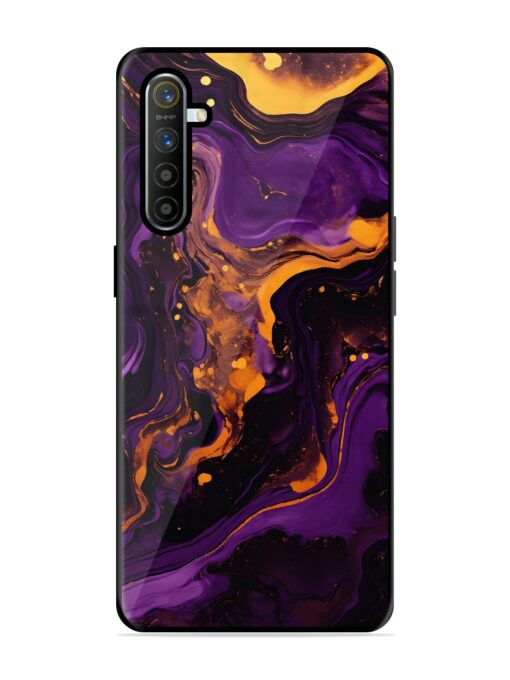 Painting Of A Purple Glossy Metal Phone Cover for Realme X2