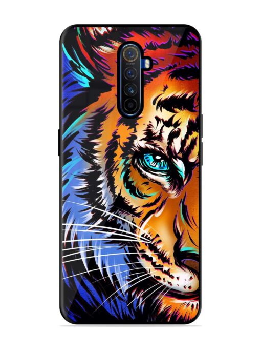 Colorful Lion Art Glossy Metal Phone Cover for Realme X2 Pro