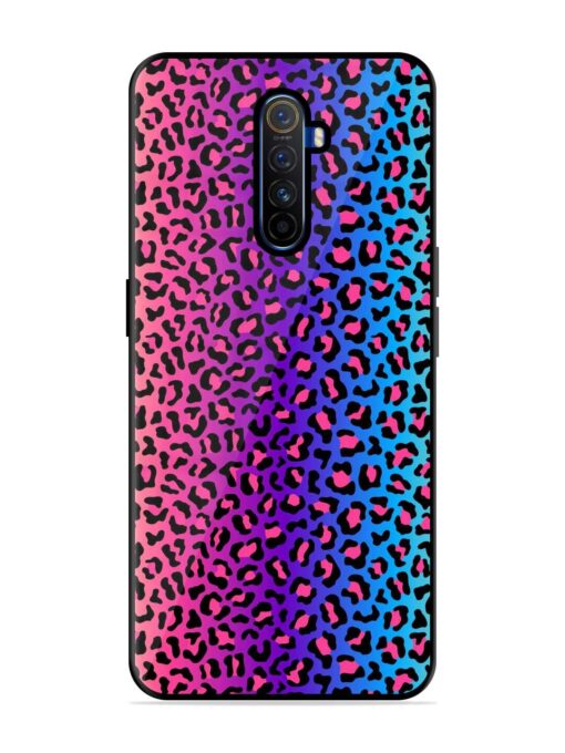 Colorful Leopard Seamless Glossy Metal Phone Cover for Realme X2 Pro