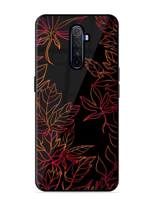 Red Floral Pattern Glossy Metal Phone Cover for Realme X2 Pro Zapvi