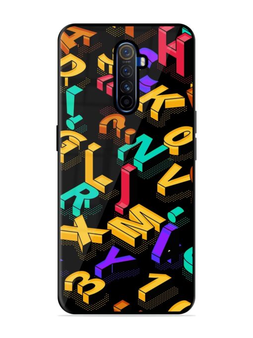 Seamless Pattern With Letters Glossy Metal Phone Cover for Realme X2 Pro Zapvi