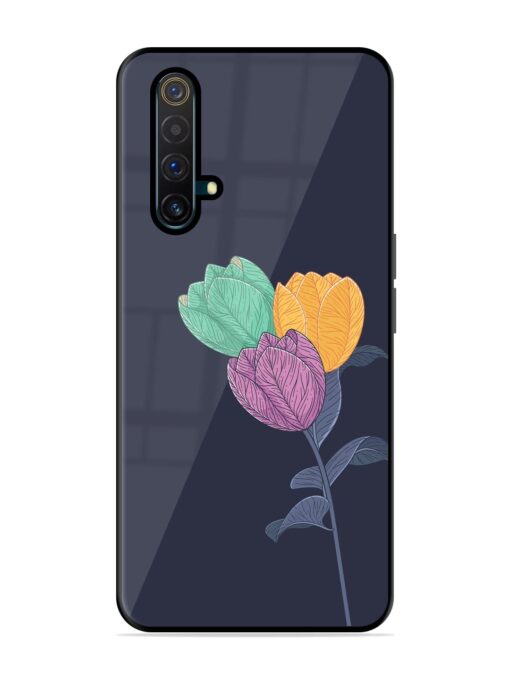 Flower Vector Glossy Metal Phone Cover for Realme X3 Zapvi