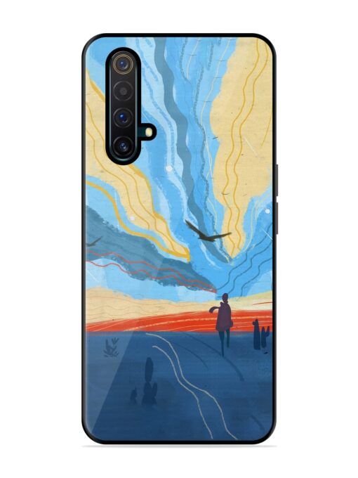 Minimal Abstract Landscape Glossy Metal Phone Cover for Realme X3 Zapvi