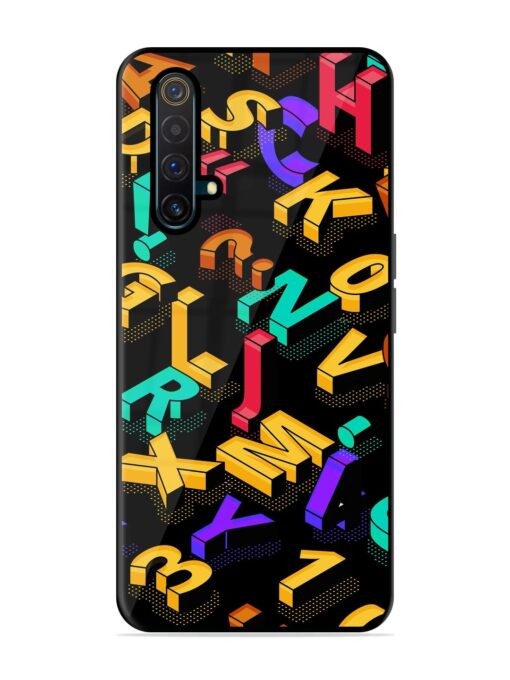 Seamless Pattern With Letters Glossy Metal Phone Cover for Realme X3 Zapvi