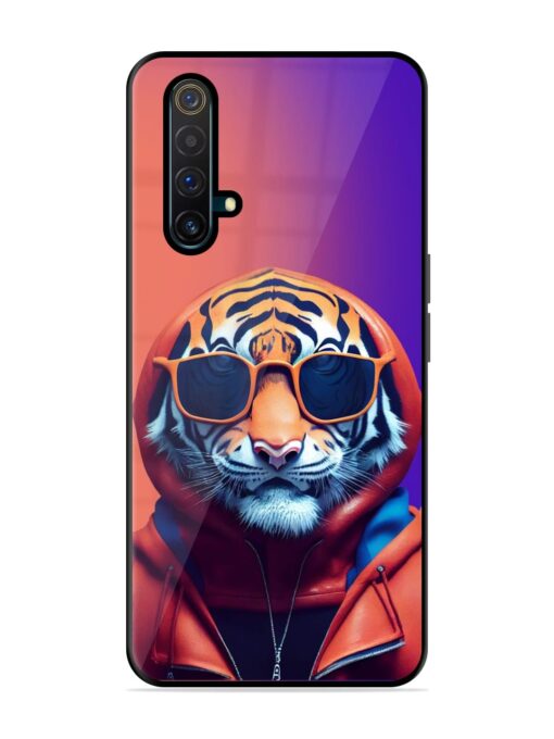 Tiger Animation Glossy Metal Phone Cover for Realme X3 Zapvi