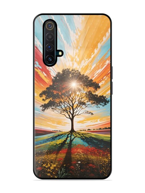 Abstract Tree Colorful Art Glossy Metal Phone Cover for Realme X3 Zapvi