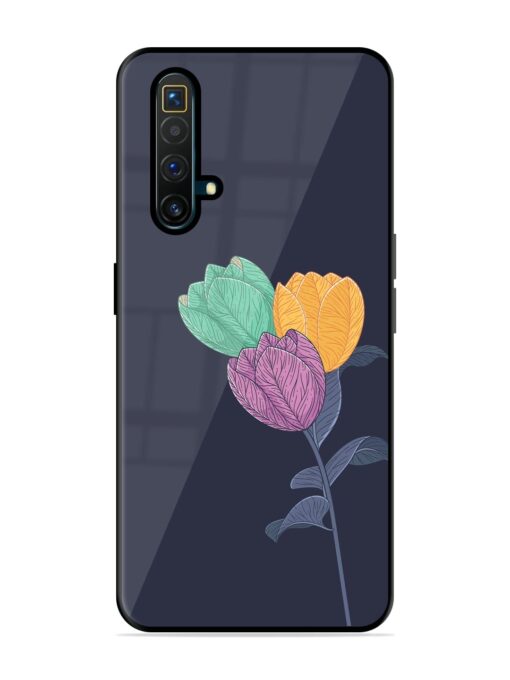 Flower Vector Glossy Metal Phone Cover for Realme X3 Superzoom