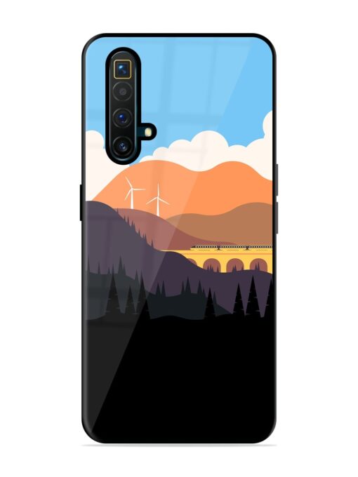 Minimal Mountain Vector Glossy Metal Phone Cover for Realme X3 Superzoom