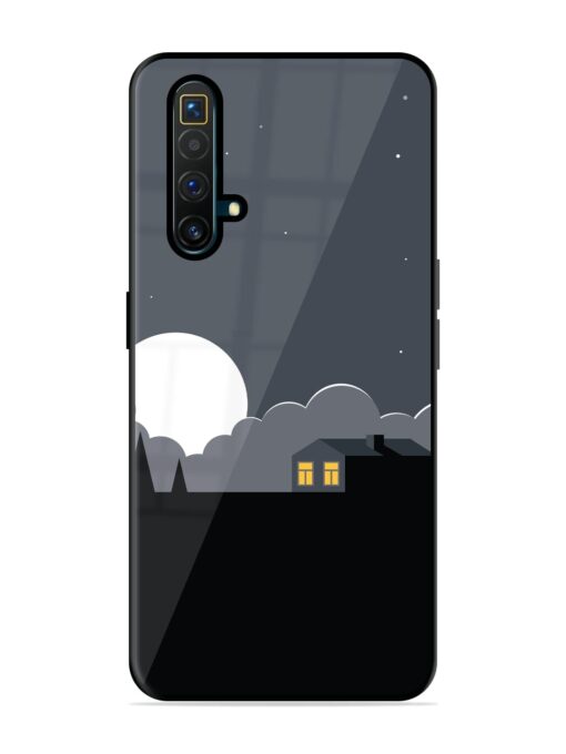 Full Moon Vector Art Glossy Metal Phone Cover for Realme X3 Superzoom