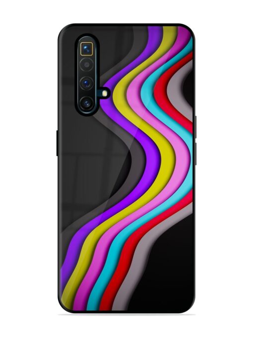 Liquid Blue Abstract Glossy Metal Phone Cover for Realme X3 Superzoom