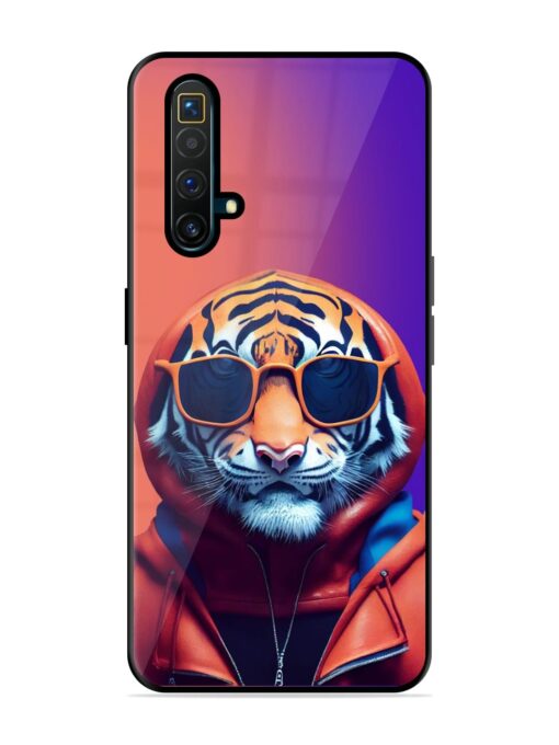 Tiger Animation Glossy Metal Phone Cover for Realme X3 Superzoom