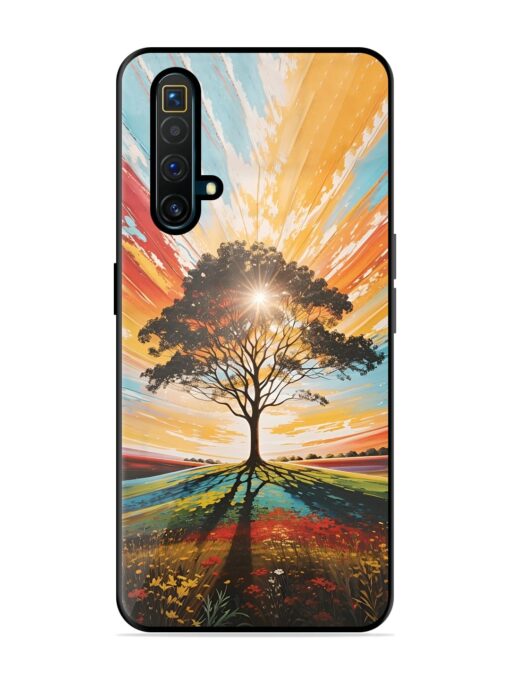 Abstract Tree Colorful Art Glossy Metal Phone Cover for Realme X3 Superzoom Zapvi