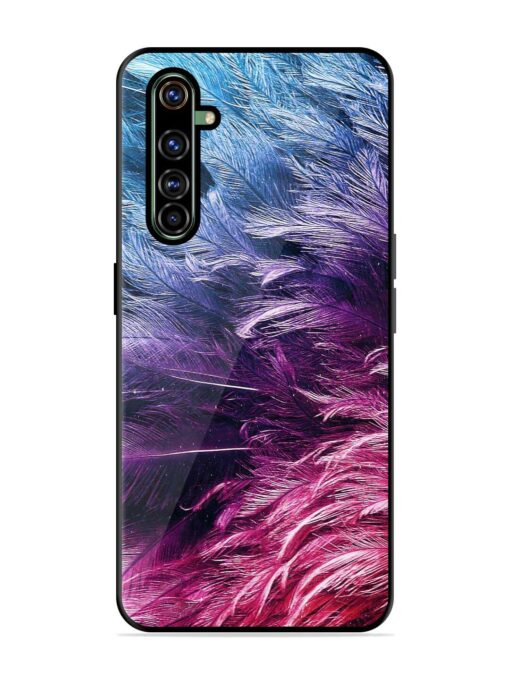 Light Grey Feather Background Glossy Metal Phone Cover for Realme X50 Pro