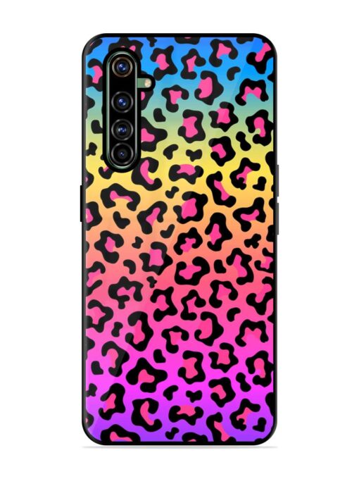 Neon Rainbow Colored Glossy Metal Phone Cover for Realme X50 Pro