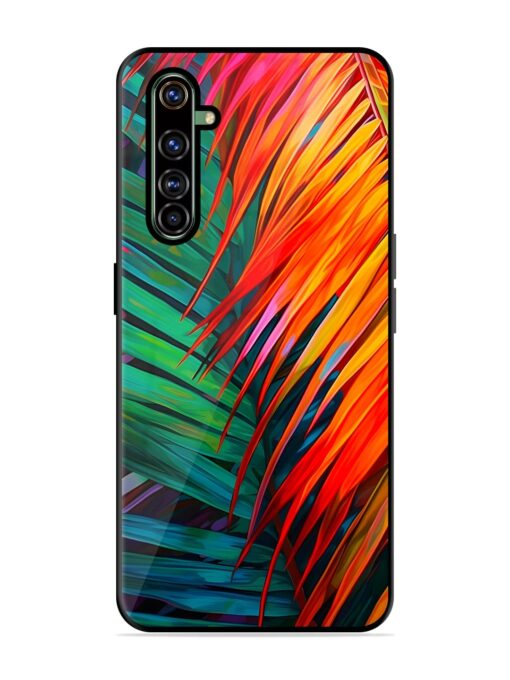 Painted Tropical Leaves Glossy Metal Phone Cover for Realme X50 Pro Zapvi