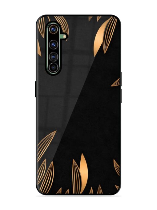 Golden Leaf Pattern Glossy Metal Phone Cover for Realme X50 Pro