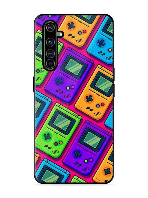 Game Seamless Pattern Glossy Metal Phone Cover for Realme X50 Pro