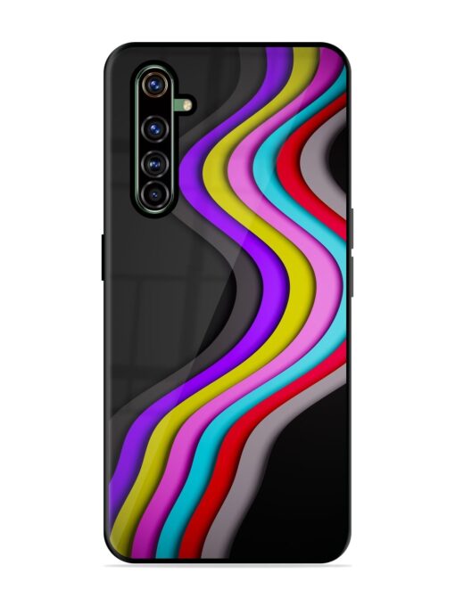 Liquid Blue Abstract Glossy Metal Phone Cover for Realme X50 Pro