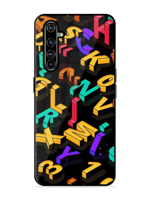 Seamless Pattern With Letters Glossy Metal Phone Cover for Realme X50 Pro