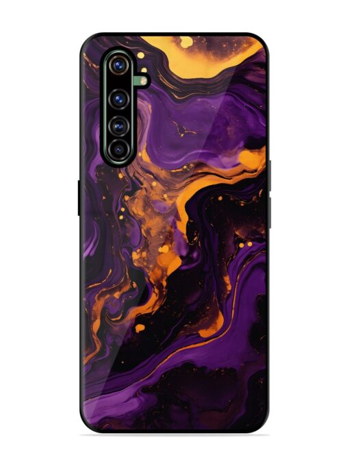 Painting Of A Purple Glossy Metal Phone Cover for Realme X50 Pro