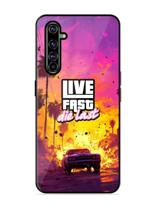 Live Fast Glossy Metal Phone Cover for Realme X50 Pro