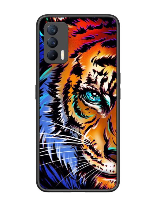 Colorful Lion Art Glossy Metal Phone Cover for Realme X7 (5G) Zapvi