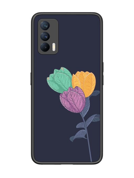 Flower Vector Glossy Metal Phone Cover for Realme X7 (5G)