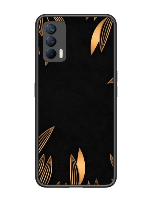 Golden Leaf Pattern Glossy Metal Phone Cover for Realme X7 (5G) Zapvi