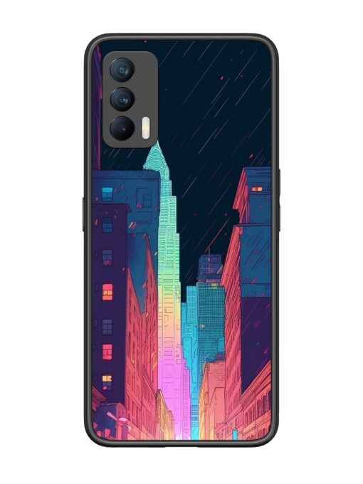 Minimal City Art Glossy Metal Phone Cover for Realme X7 (5G) Zapvi