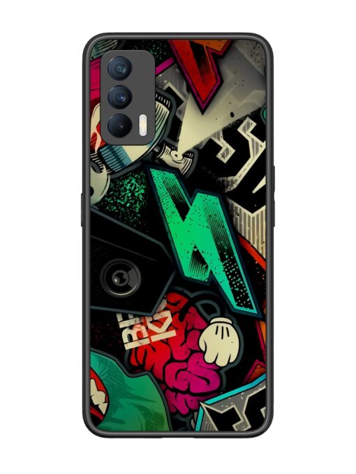 Graffiti Art Glossy Metal Phone Cover for Realme X7 (5G)