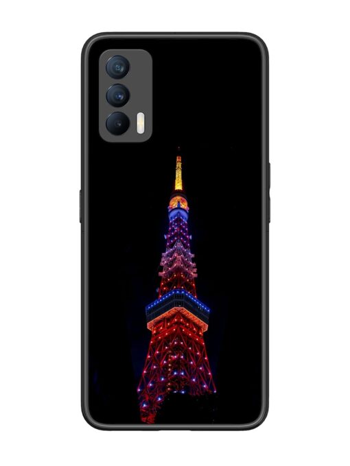 Eiffel Tower Night View Glossy Metal Phone Cover for Realme X7 (5G)