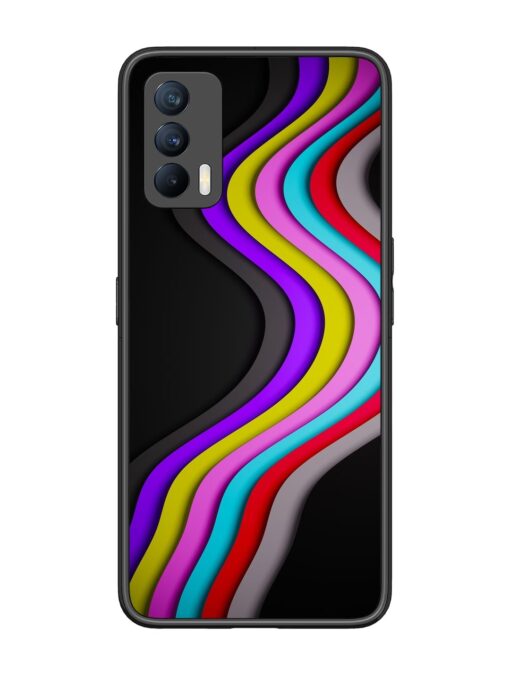 Liquid Blue Abstract Glossy Metal Phone Cover for Realme X7 (5G)