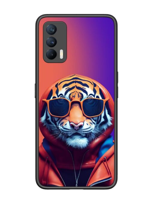 Tiger Animation Glossy Metal Phone Cover for Realme X7 (5G) Zapvi