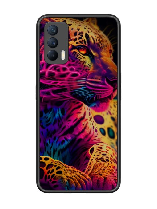 Leopard Art Glossy Metal Phone Cover for Realme X7 (5G)