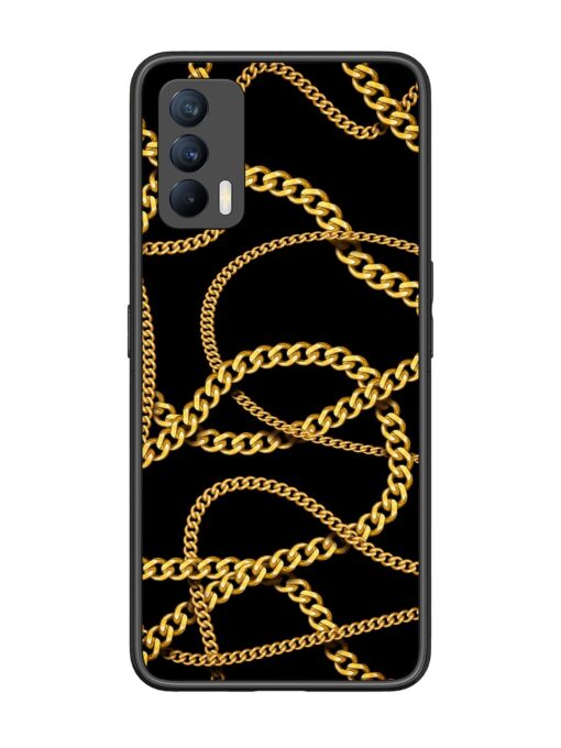 Decorative Golde Chain Glossy Metal Phone Cover for Realme X7 (5G) Zapvi