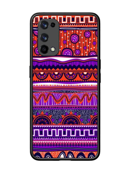 Ethnic Seamless Pattern Glossy Metal TPU Phone Cover for Realme X7 Pro (5G) Zapvi