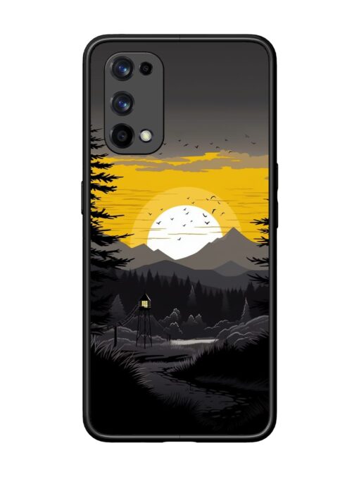 Sunset Vector Glossy Metal Phone Cover for Realme X7 Pro (5G) Zapvi