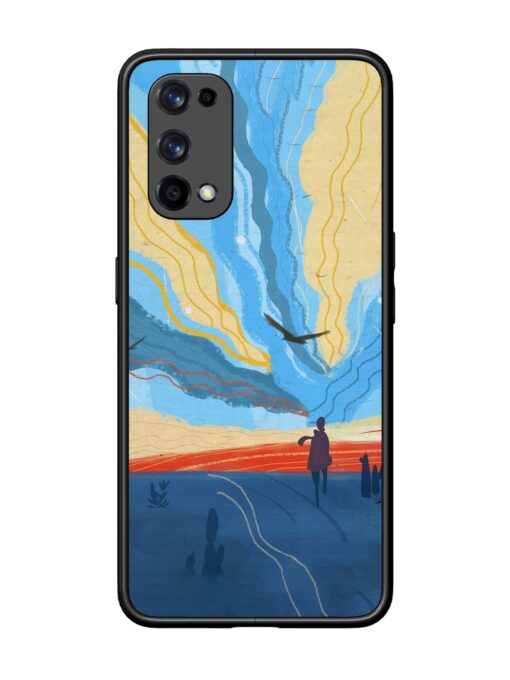 Minimal Abstract Landscape Glossy Metal Phone Cover for Realme X7 Pro (5G) Zapvi