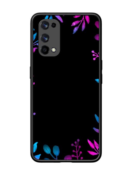 Flower Pattern Watercolor Glossy Metal Phone Cover for Realme X7 Pro (5G)