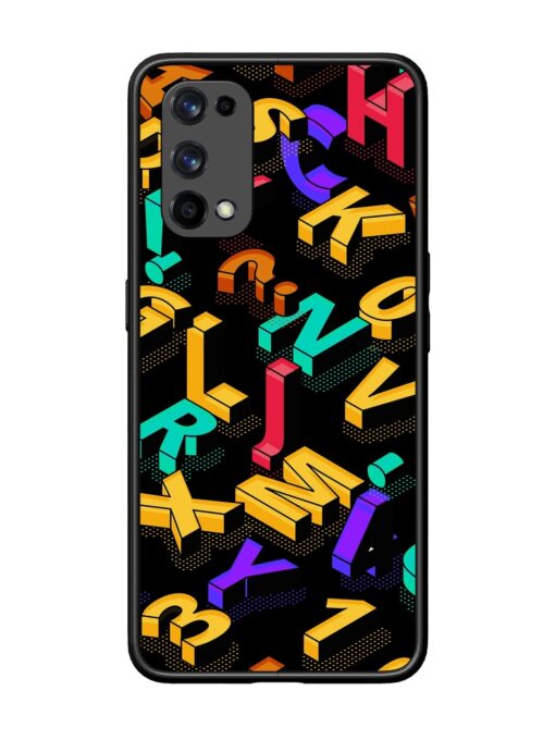 Seamless Pattern With Letters Glossy Metal Phone Cover for Realme X7 Pro (5G) Zapvi