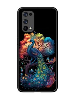 Peacock Tree Art Glossy Metal Phone Cover for Realme X7 Pro (5G)