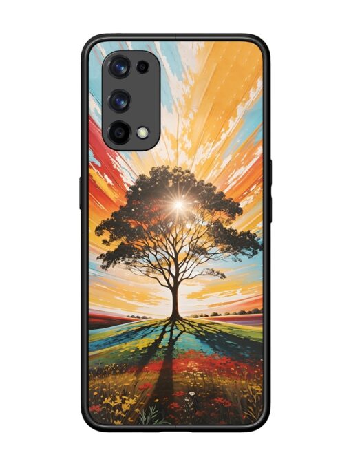 Abstract Tree Colorful Art Glossy Metal Phone Cover for Realme X7 Pro (5G) Zapvi