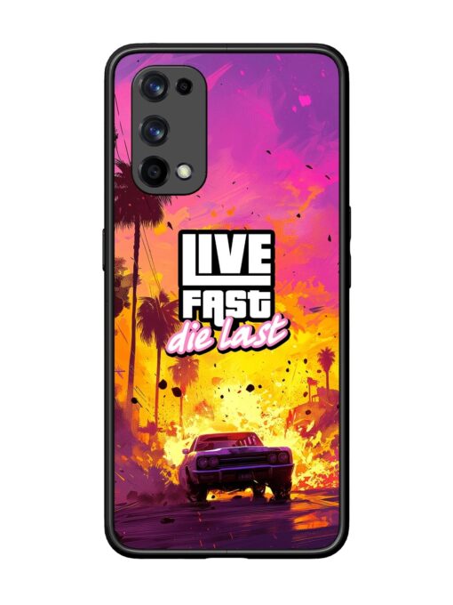 Live Fast Glossy Metal Phone Cover for Realme X7 Pro (5G) Zapvi