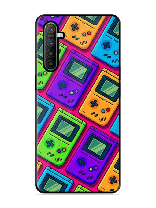 Game Seamless Pattern Glossy Metal Phone Cover for Realme Xt