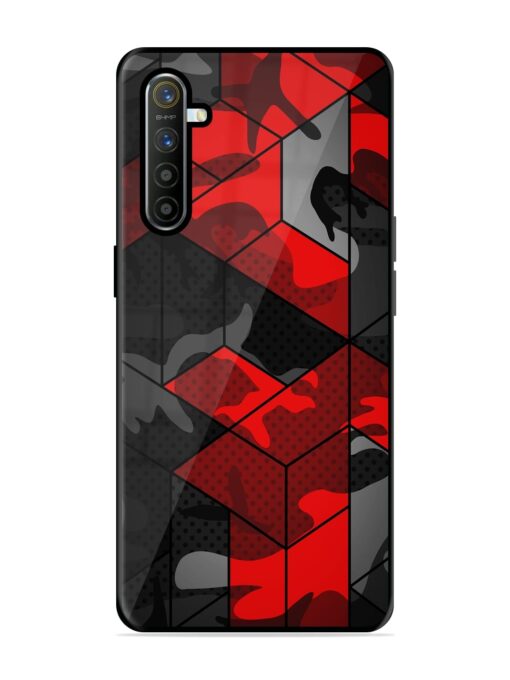 Royal Red Camouflage Pattern Glossy Metal Phone Cover for Realme Xt Zapvi