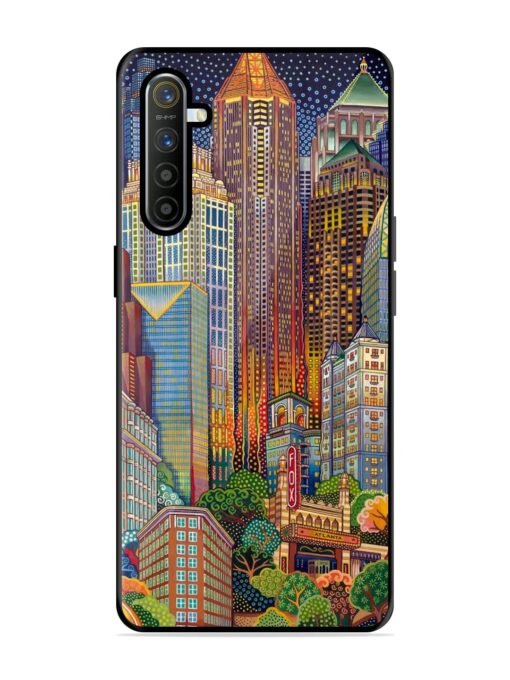 Cityscapes Art Glossy Metal Phone Cover for Realme Xt Zapvi